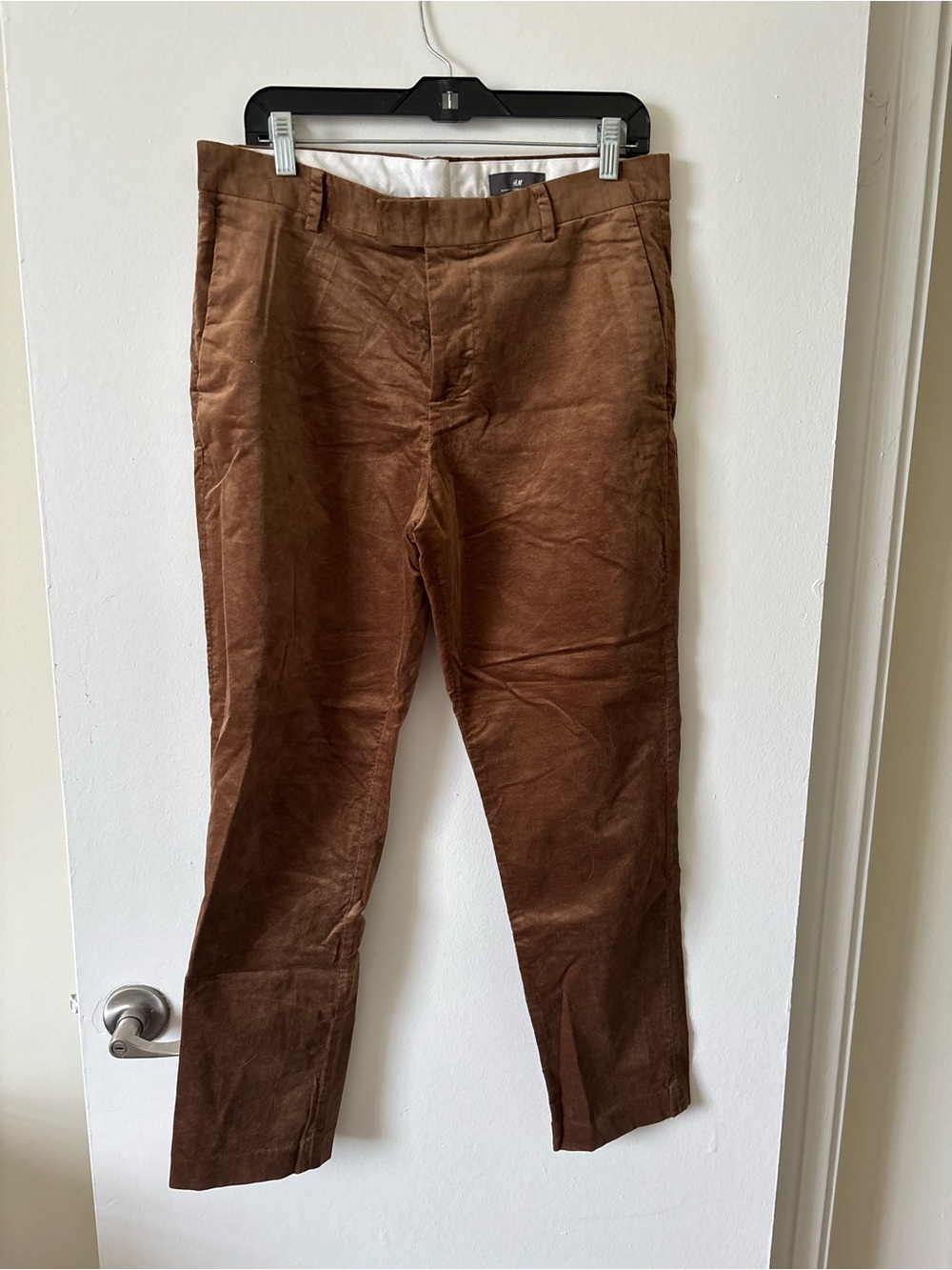 Mango Men's Corduroy Pants in Chestnut Brown